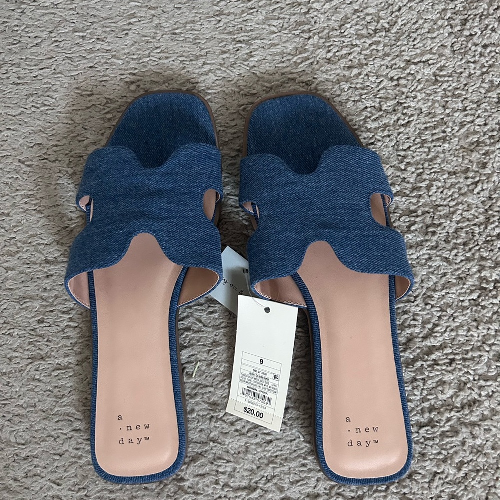 a new day Blue Denim Slide Sandals